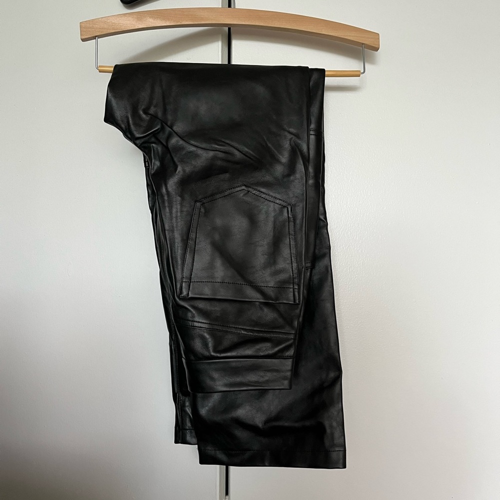 Black Faux Leather Pants